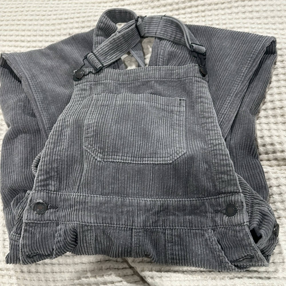 Rare Brandy Melville Grey Corduroy Overalls